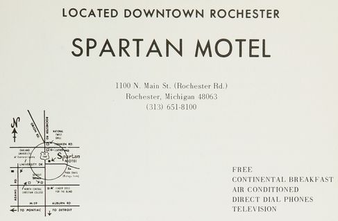 Downtown Inn (Spartan Motel, Spartan Inn) - Old Yearbook Ad For Rochester High